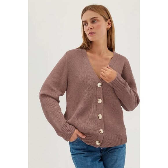 Women's Wool Blend Cardigan Sweater Button Down Long Sleeve Casual Warmth - Picture 4 of 7